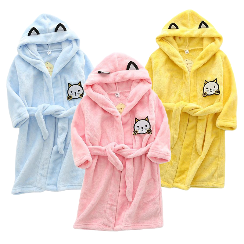 Winter Clothing For Baby Girl - Crianças dos desenhos animados gato roupões