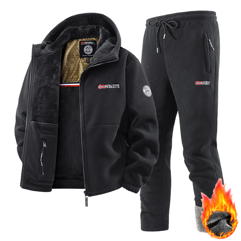 Fleece Hoodie Lined - Novo Conjunto de Roupas de Inverno
