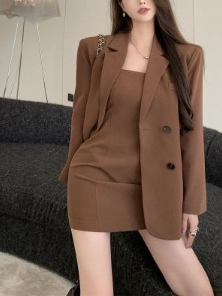 Winter Clothing Trends - Outono inverno marrom elegante 2 peça