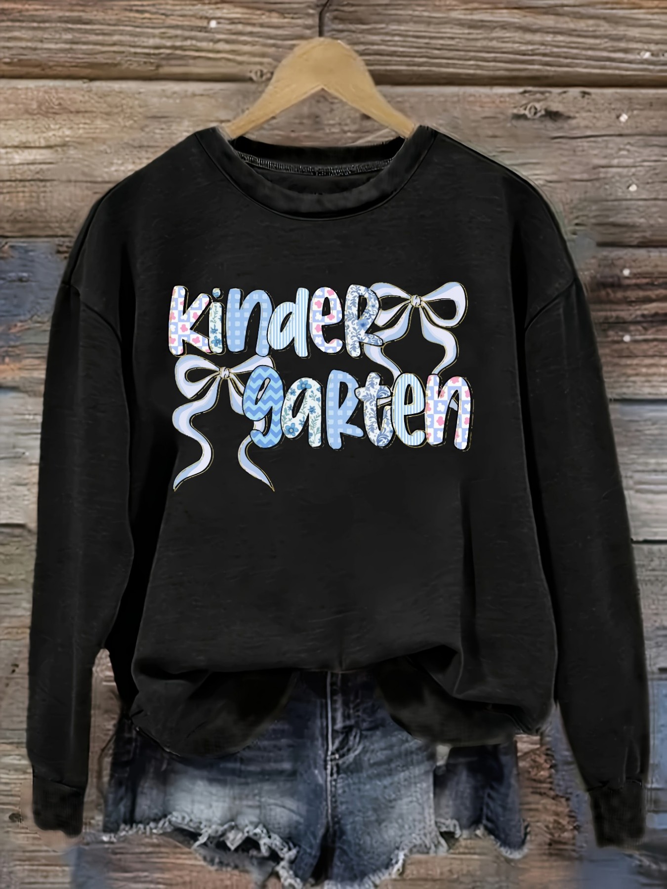 Winter Clothing Patterns - Camiseta Feminina Casual de Manga Longa