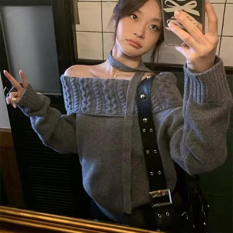 Winter Clothing Trends - Roupas femininas moda slash neck manga