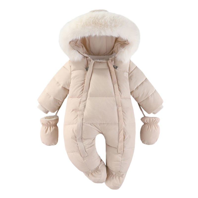 Winter Clothing For Baby Girl - Inverno bebê recém-nascido macacão com luvas