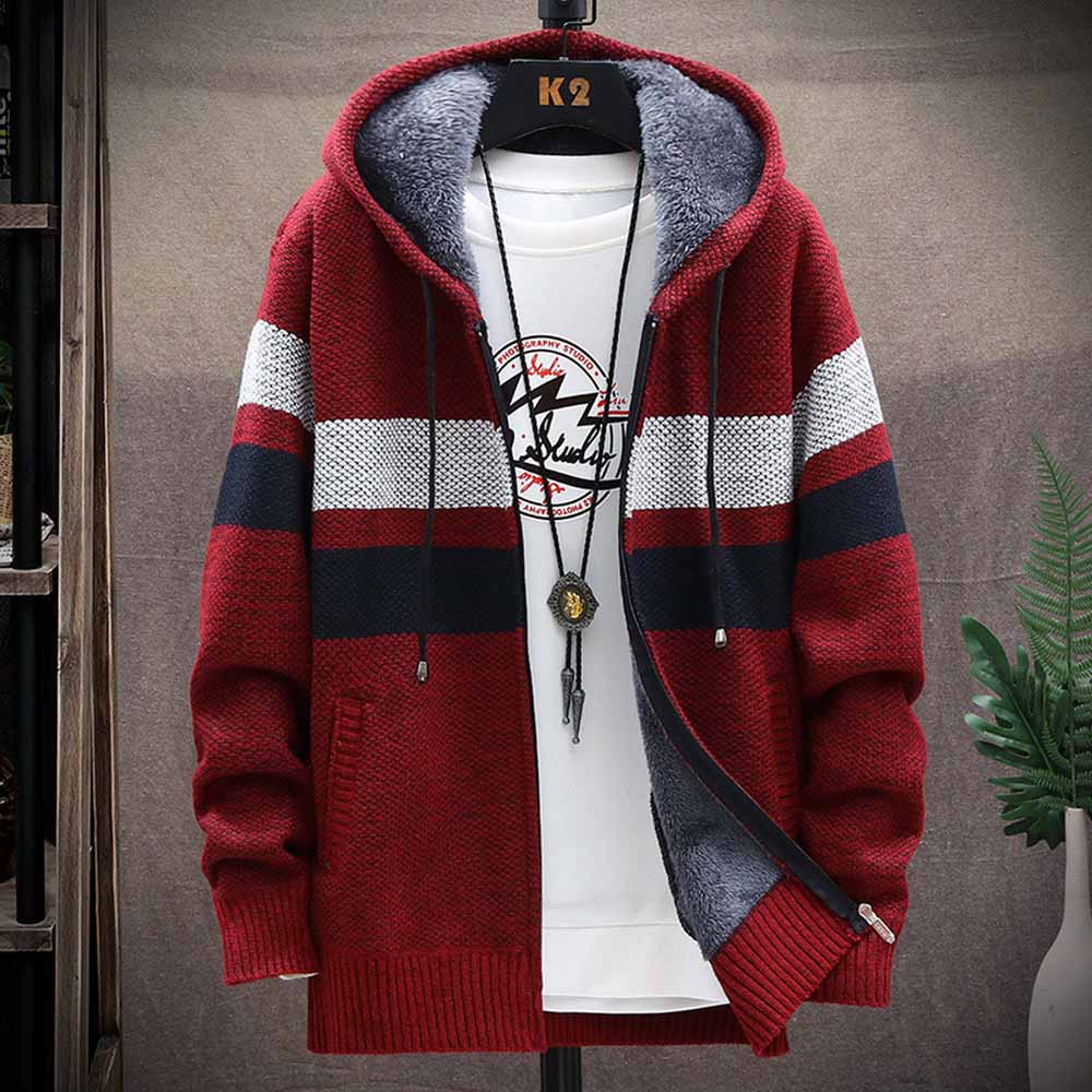 Camisola listrada masculina ca - Fleece Hoodie Lined avaliação e preço